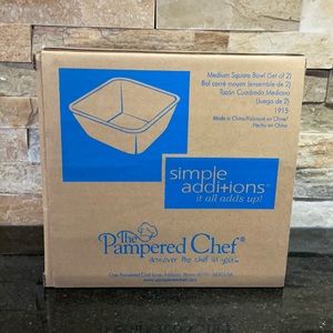 Square Ceramic Bowls Set of 2 NEW NEVER USED!